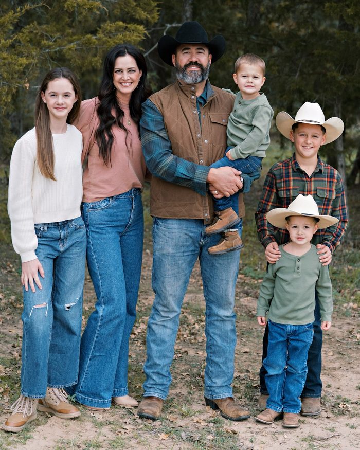 Jake Kellen with his wife and their four children.